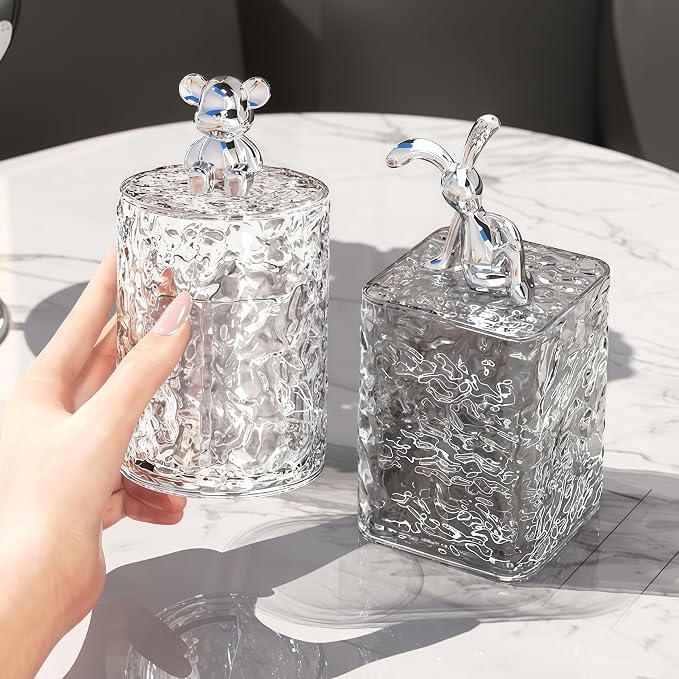 Acrylic Cotton Ball Holder Q-tip Holder Bathroom Swab Dispenser - Image 4