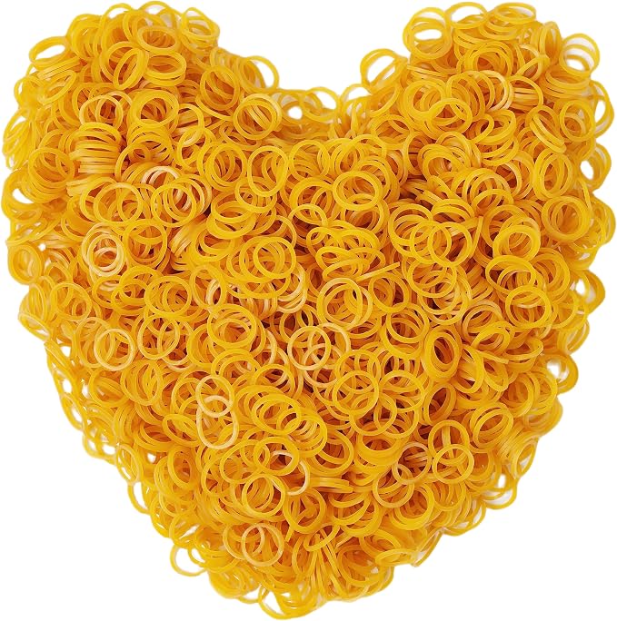 Rubber Bands mini 2000pcs rubber band yellow 0.5inch small Rubber Band Mini - Image 2