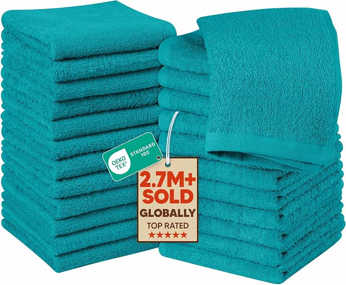 Utopia Towels 24 Pack Cotton Washcloths Set, 100% Ring Spun Cotton, Highly by UTOPIATOWELS