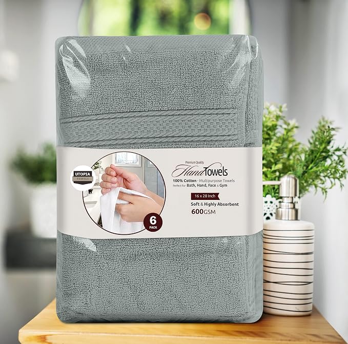 Utopia Towels 6 Pack Premium Hand Towels Set, 16 by 28 inches, 100% Ring Spun - Image 8