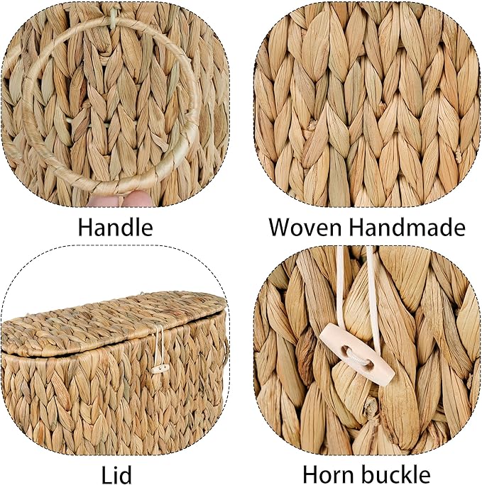 efluky Toilet Paper Storage Basket, Water Hyacinth Slim Toilet Paper Holder - Image 4