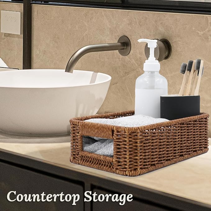 Baskets for Organizing, Small Wicker, Storage Bins for Bathroom and Toilet - Image 6