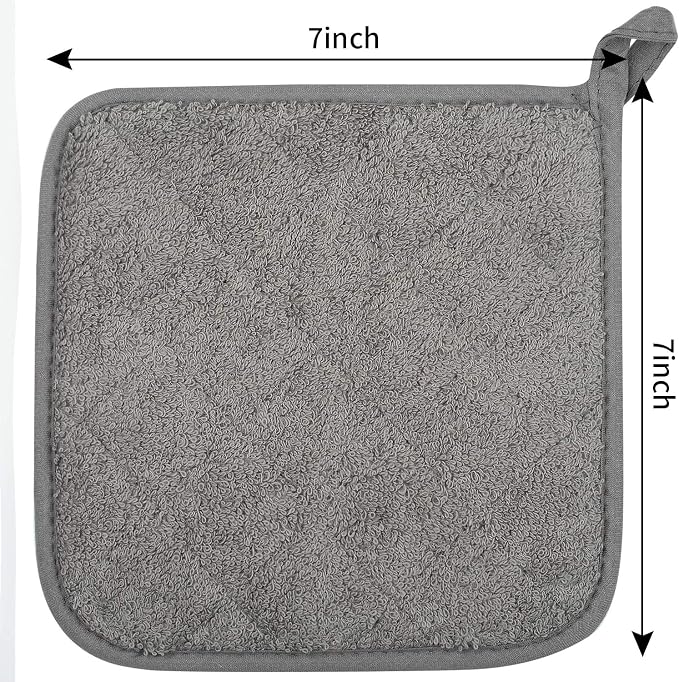 100% Cotton Kitchen Everyday Basic Terry Pot Holder Heat Resistant Coaster - Image 3