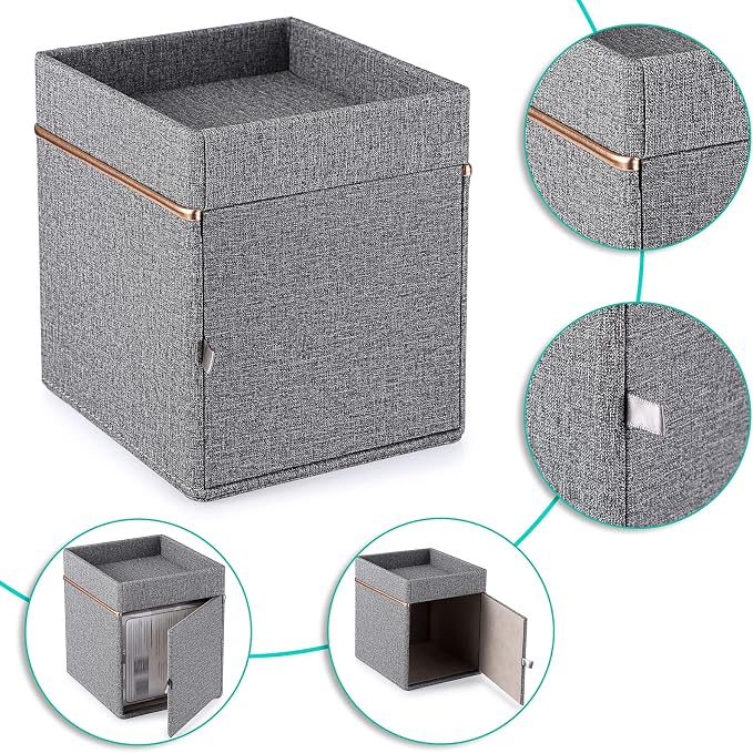 Sumnacon Tissue Box Cover Square Linen Tissue Box, Cube Tissue Box Holder - Image 3