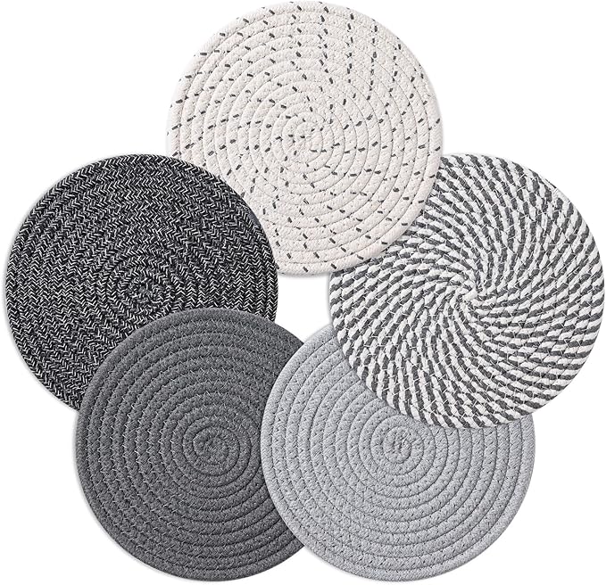 7 Inch Trivets for Hot Dishes, Pots and Pans, 5 Heat Resistant Pot Holders for by Unknown