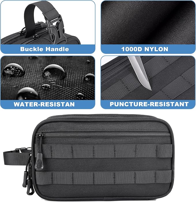 Men's Toiletry Bag, Tactical Inspired Hygiene Shaving Bath Shower Grooming - Image 4