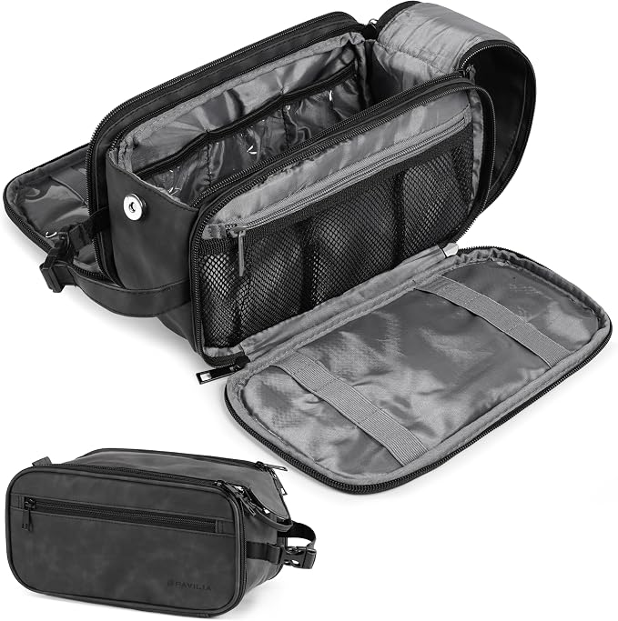 PAVILIA Large Toiletry Bag for Men Women, Mens Travel Bag Toiletries Organizer by PAVILIA