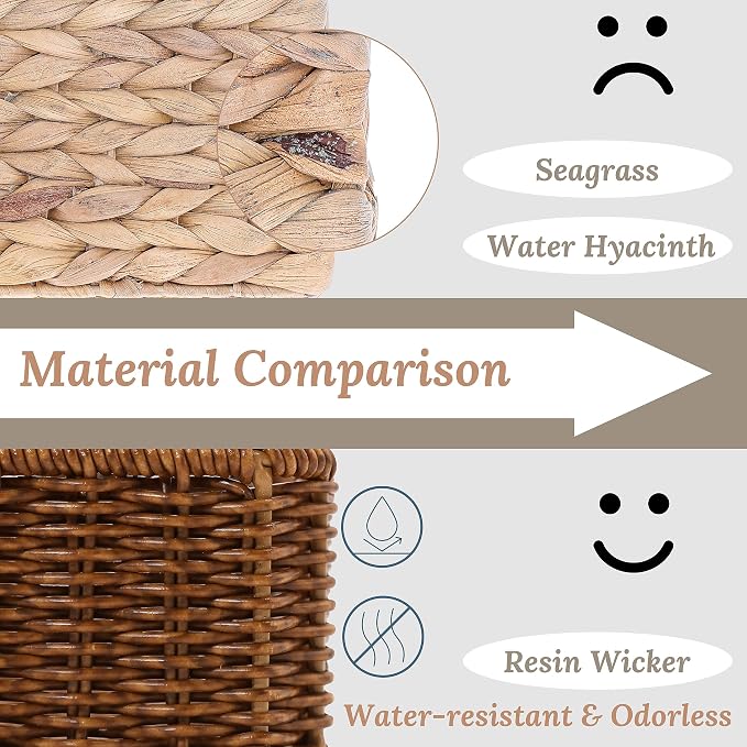 Baskets for Organizing, Small Wicker, Storage Bins for Bathroom and Toilet - Image 3