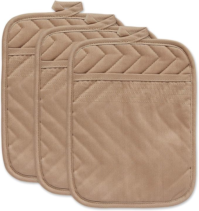 DII Heat Resistant Quilted Cotton Pot Holder Set, Designed by DII