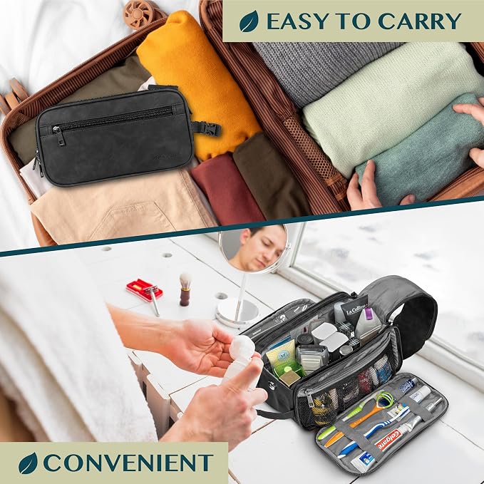 PAVILIA Toiletry Bag for Men Women, Mens Travel Bag Toiletries Organizer Case - Image 7