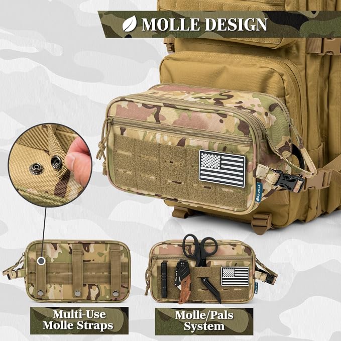 PAVILIA Tactical Toiletry Bag for Men, Travel Hygiene Bag, Military Gear Dopp - Image 5