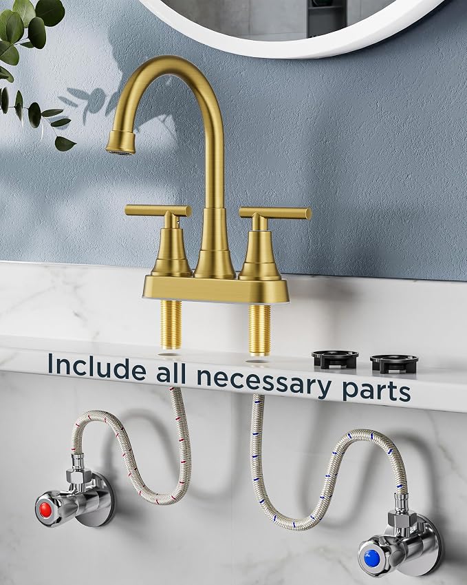 FORIOUS Brushed Gold Centerset Bathroom Faucets - Image 3