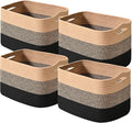 Storage Baskets for Shelves Organizing, Woven Cotton Rope Baskets for Storage by ICERZCZ