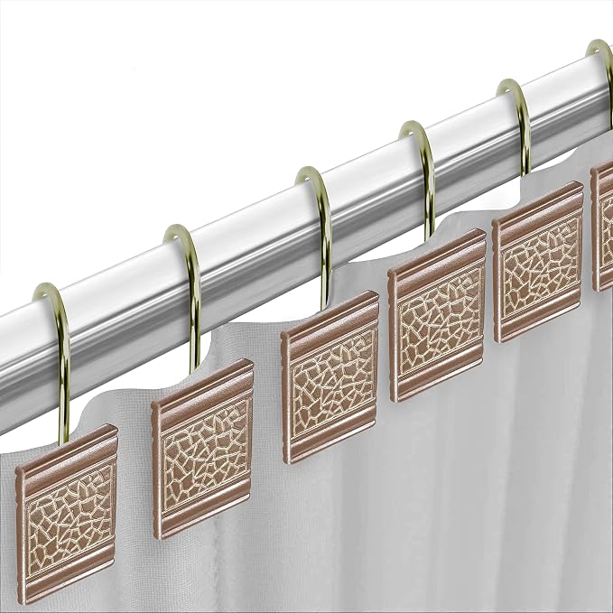 Zahari Home 13pc Sinatra Bathroom Shower Curtain Set - Image 5