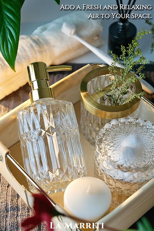Glass Bathroom Accessories Set, Soap Dispenser, Toothbrush Holder Set, Soap Dish - Image 3
