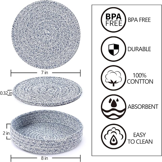 Coga Trivets for Hot Dishes, Trivets for Hot Pots and Pans, 7 Inchs Hot Pads 5 - Image 2