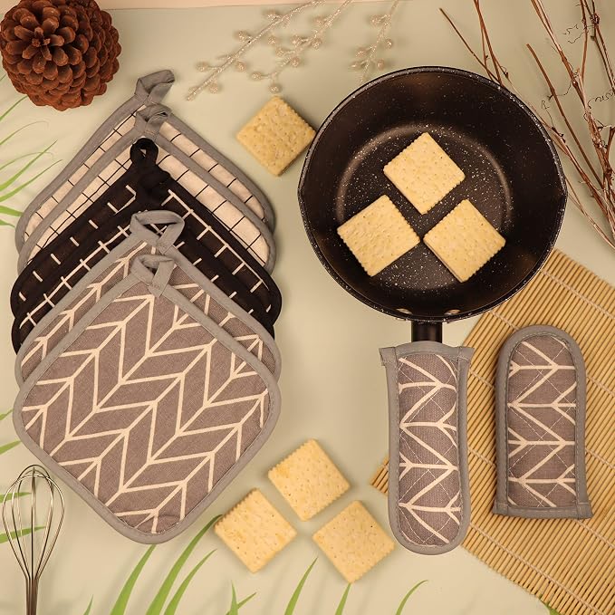 Heat Resistant Potholders Hot Pads-6 Kitchen Pot Holders Set - Image 4