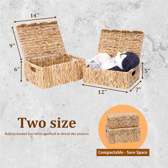 Set of 2 Scalloped Edge Wicker Basket - Image 4