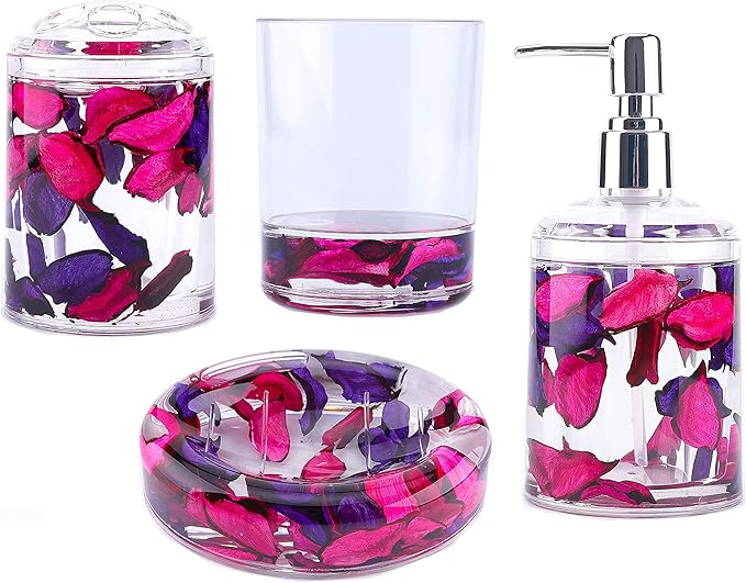 Locco Decor 4 Piece Acrylic Liquid 3D Floating Motion Bathroom Vanity Accessory by LoccoDecor