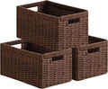UBBCARE 3 Pack Wicker Basket, 13.4L×8.3H×7.1W inch Woven Paper Rope Storage by UBBCARE