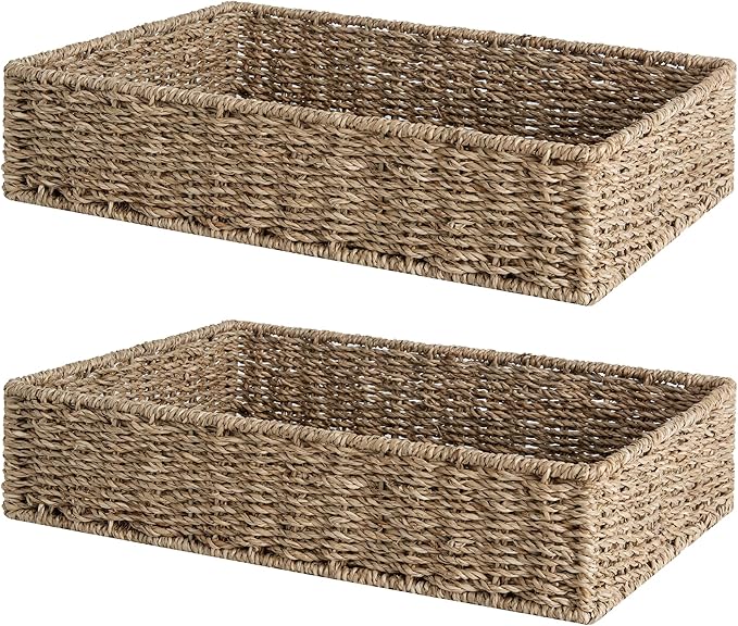 StorageWorks Large Seagrass Tray by StorageWorks