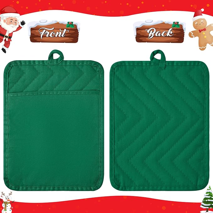R HORSE 6Pcs Christmas Red Green Potholders - Image 7