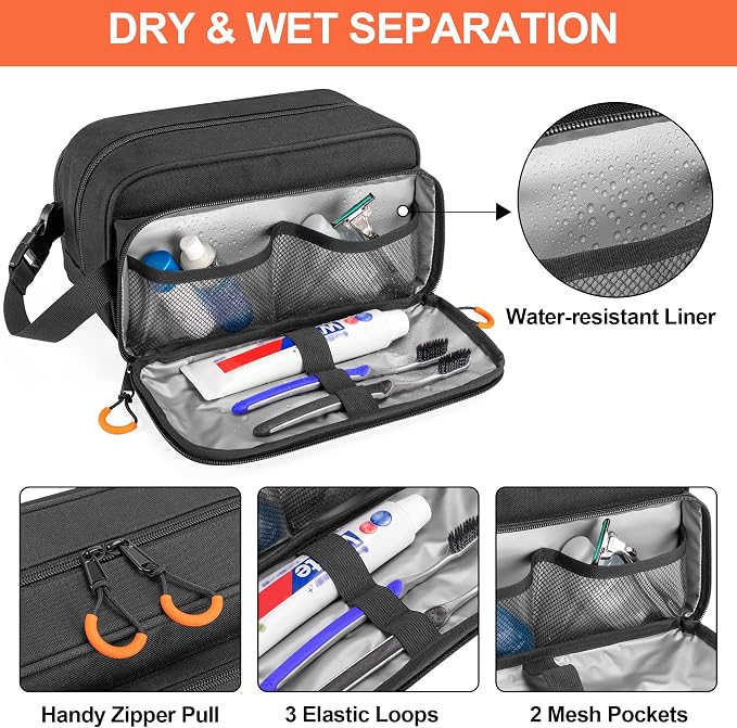 Tactical Toiletry Travel Bag for Men, Dopp Kit Shaving Organizer Case for - Image 2