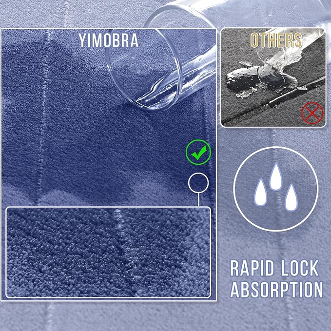 Yimobra Large Bath Mat Set 2 Piece- Super Soft Absorbent Quick Dry Memory Foam - Image 4