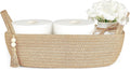 Mkono Small Storage Basket for Toilet Tank Top Boho Bathroom Decor Woven Rope by Mkono