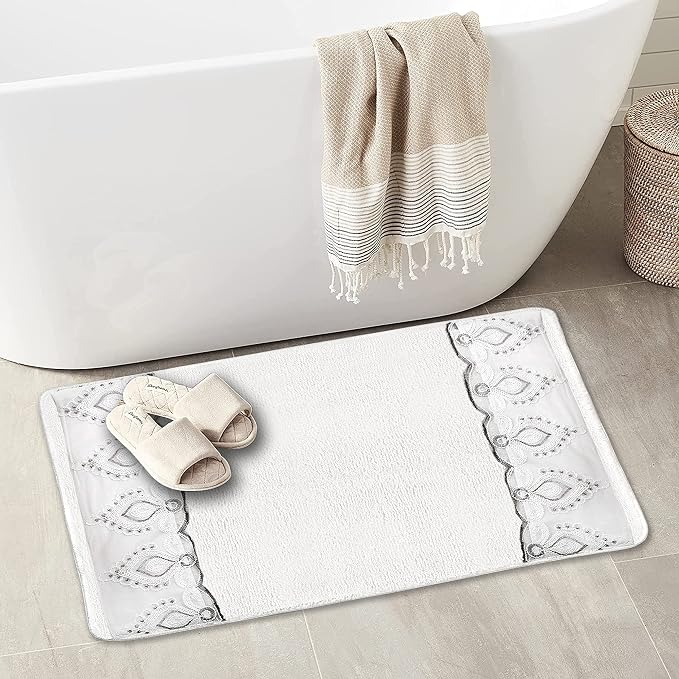 Zahari Home Monaco Modern Bathroom Rug Classic Luxury Bath Rug Contemporary - Image 3