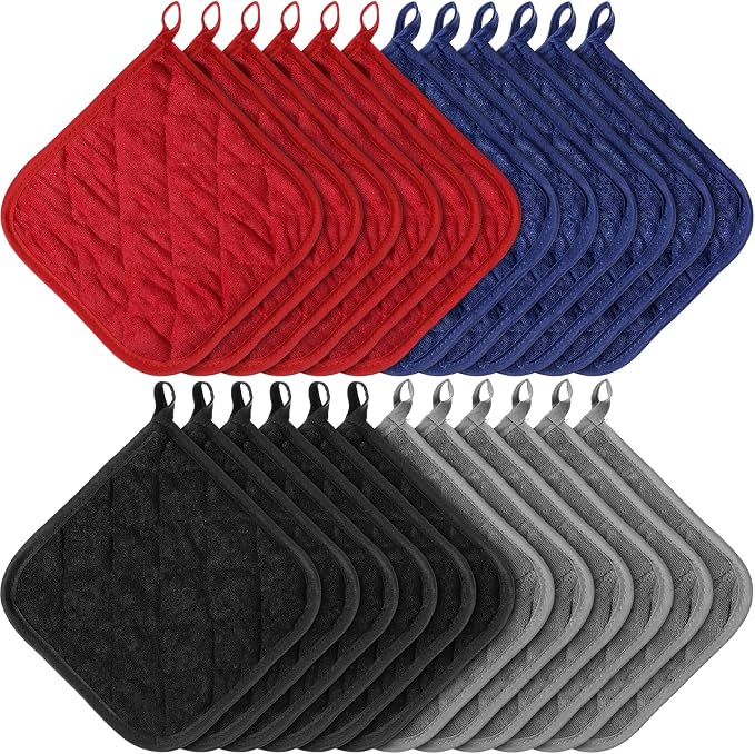 Zhehao 24 Pcs Pot Holders for Kitchen Hot Pads Heat Resistant Cotton Quilted by Zhehao