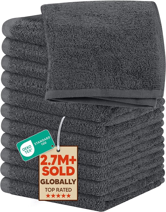 Utopia Towels 12 Pack Cotton Washcloths Set, 100% Ring Spun Cotton, Premium by UTOPIATOWELS