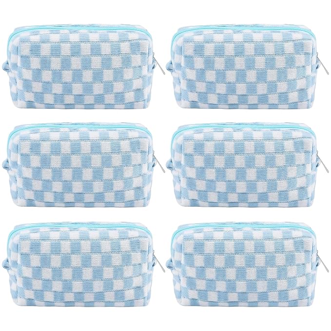 ZLFSRQ 6Pcs Checkered Pencil Case Cute Pencil Pouch by ZLFSRQ