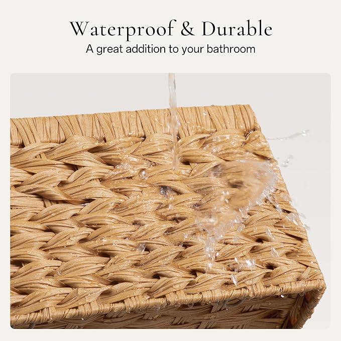 UBBCARE Storage Baskets with Label, Wicker Pantry Baskets - Image 4