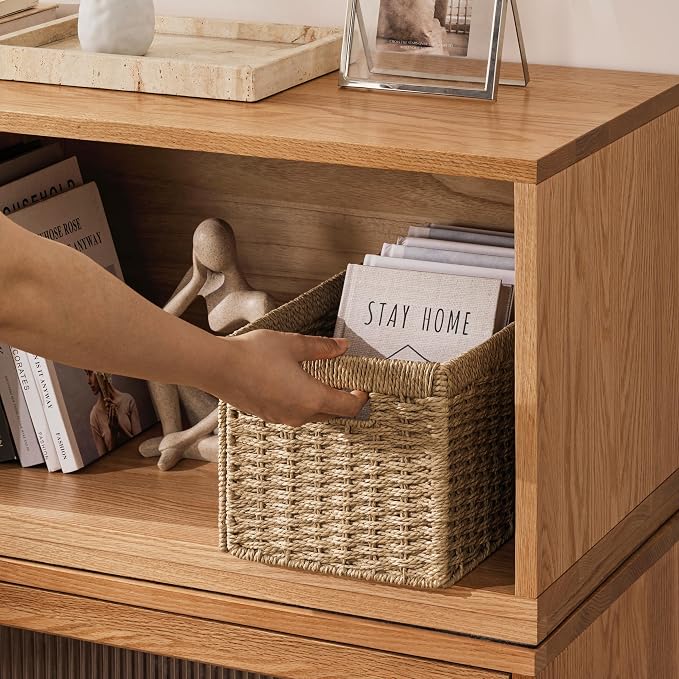 UBBCARE 4 Pack Wicker Basket, 13.4L×8.3H×7.1W inch Woven Paper Rope Storage - Image 5