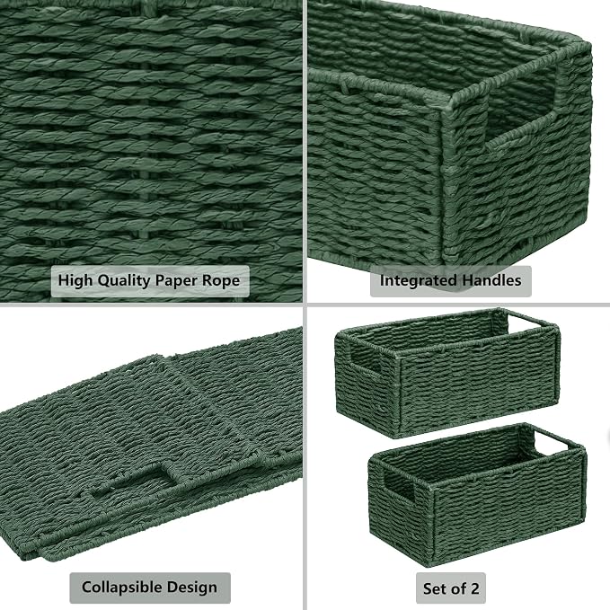Vagusicc Wicker Storage Basket, Small Storage Baskets - Image 4