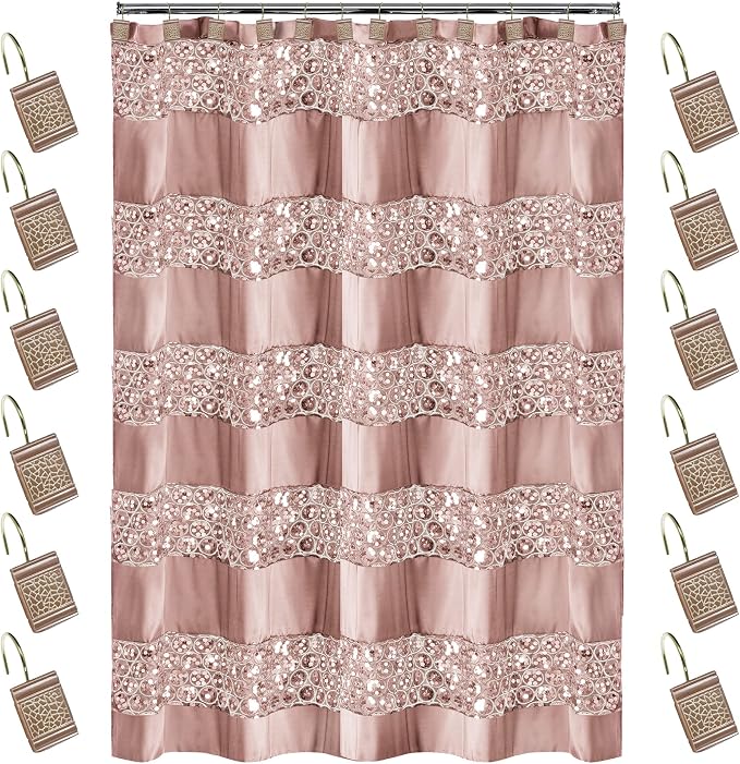 Zahari Home 13pc Sinatra Bathroom Shower Curtain Set by ZahariHome