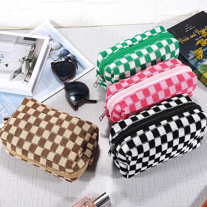 ZLFSRQ 4Pcs Checkered Pencil Case Cute Pencil Pouch - Image 7
