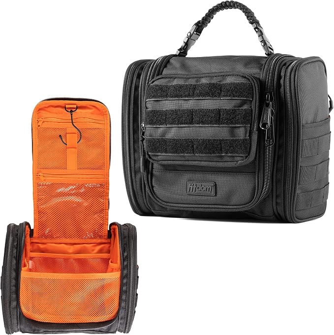 Fitdom Tactical Hanging Toiletry Bag Dopp Kit by Fitdom