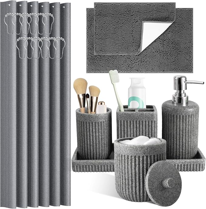 8-Piece Grey Bathroom Sets by BetterbathroomwithXLHOME