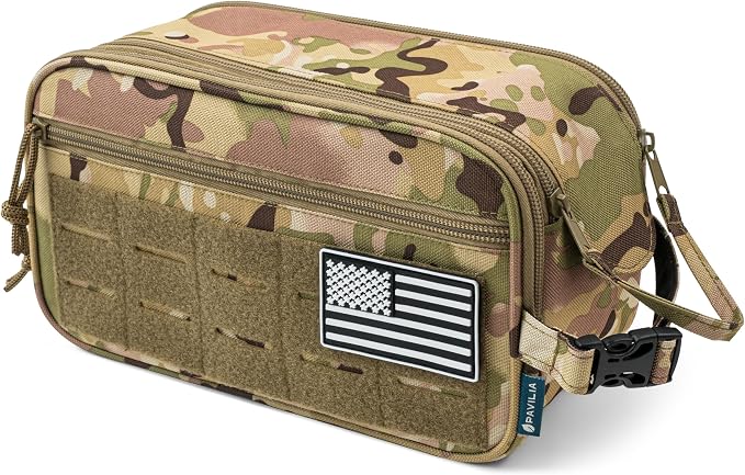 PAVILIA Tactical Toiletry Bag for Men, Travel Hygiene Bag, Military Gear Dopp - Image 9