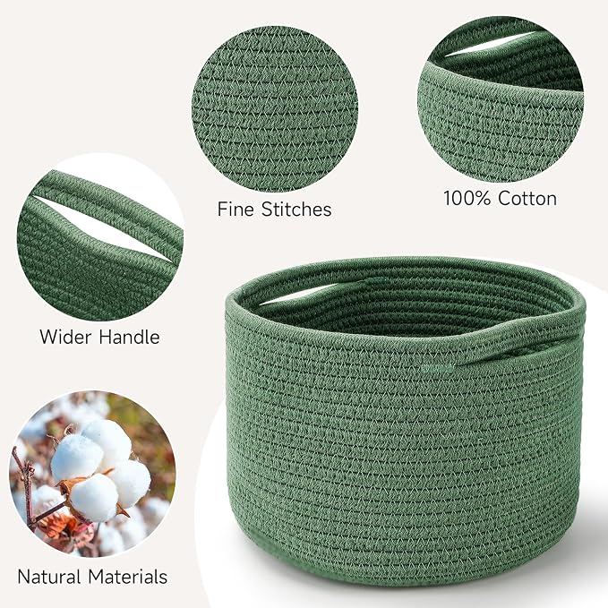 Small Rope Baskets for Storage, Baskets for Gifts Empty, Cute Round Woven Basket - Image 2