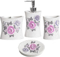 Zahari Home 4pc Michelle Bathroom Accessories Sets Lotion Pump, Tooth Brush by ZahariHome