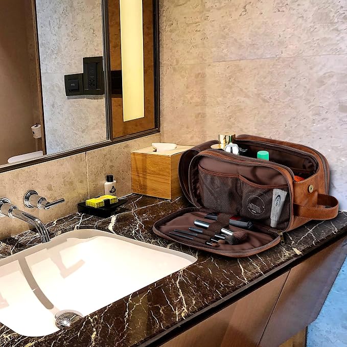 Elviros Toiletry Bag for Men, Large Travel Shaving Dopp Kit Water-resistant - Image 8