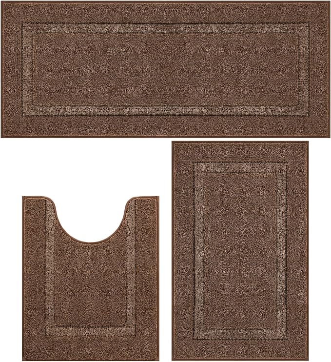 SHACOS Soft Fluffy Bathroom Rugs Set of 3 Pieces by SHACOS