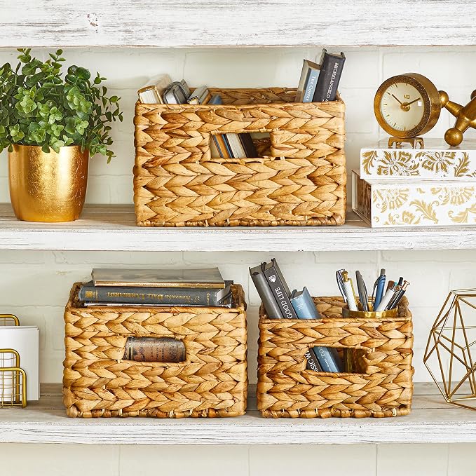 Honey-Can-Do Banana Leaf Storage Baskets –Water Hyacinth Woven Basket, - Image 7
