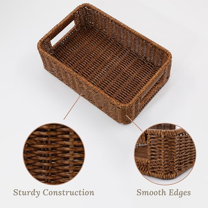 Baskets for Organizing, Small Wicker, Storage Bins for Bathroom and Toilet - Image 7