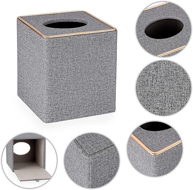 Sumnacon Square Linen Tissue Box Cover - Image 4