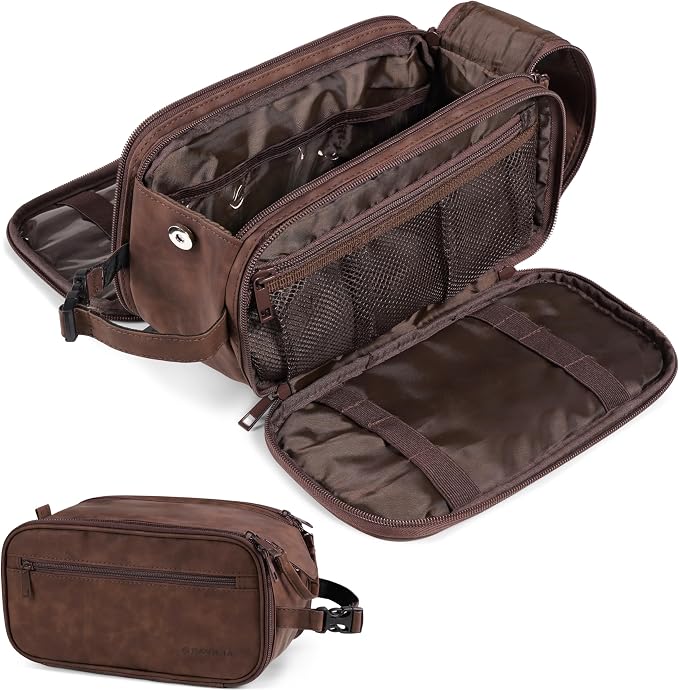 PAVILIA Toiletry Bag for Men Women, Mens Travel Bag Toiletries Organizer Case by PAVILIA