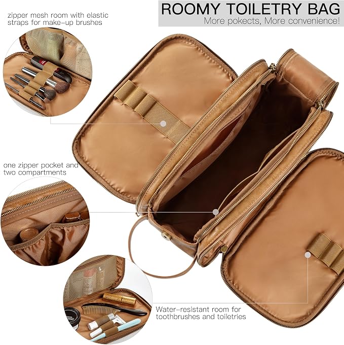 Elviros Toiletry Bag for Men, Large Travel Shaving Dopp Kit Water-resistant - Image 3